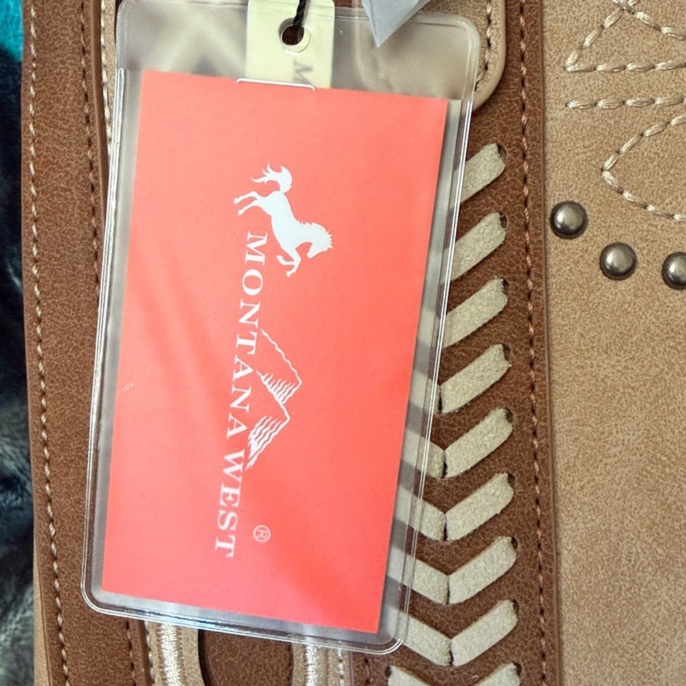 Montana West Beige and Brown Shoulder Concealed Carry Bag New With Tag - Picture 3 of 8